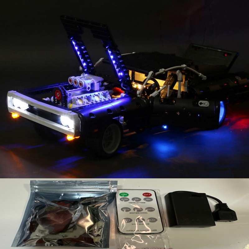 Model Kit Dodge Charger - Kit Lampu LED Cocok untuk LEGO