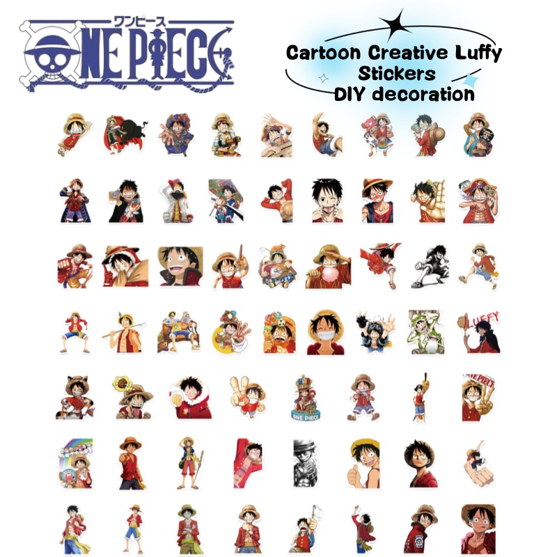 Model Kit Anime - Stiker grafiti kartun karakter anime One