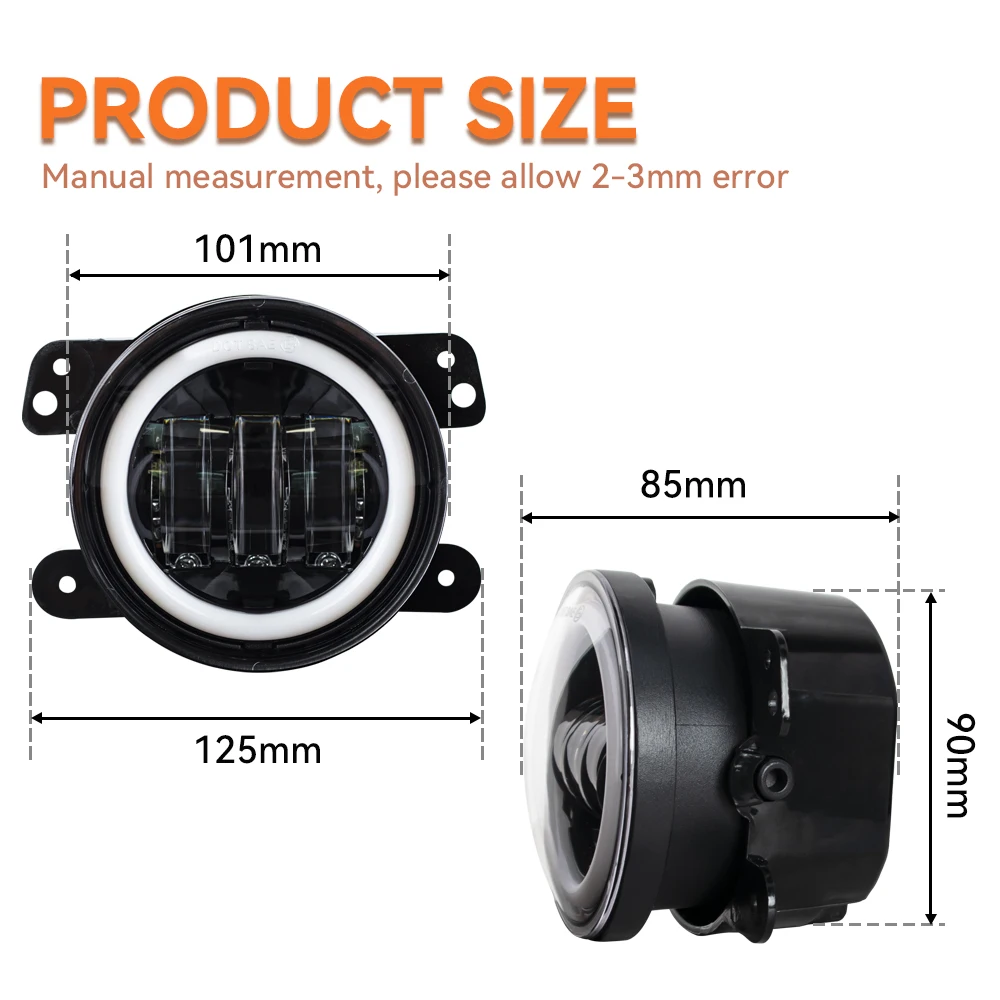 Lampu Kabut Depan LED Bulat 4  - Model Kit Dodge Charger ulasan dan harga